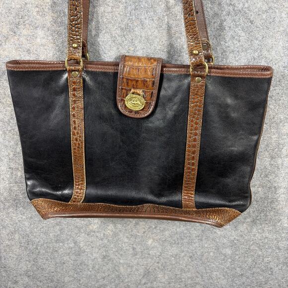 Vintage‎ Brahmin brown & black shoulder bag leather tote bag